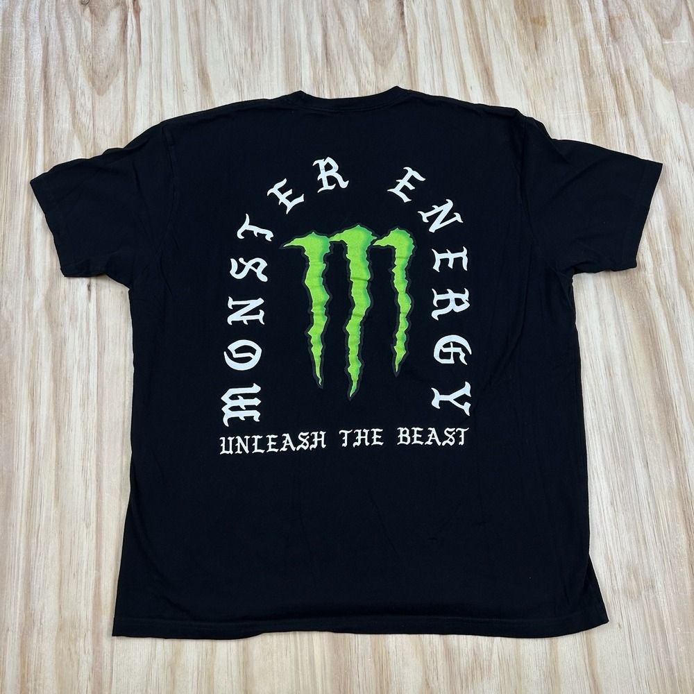 Monster Energy Shirt Mens XL Black Logo Graphic Tee Racing Motocross Drink